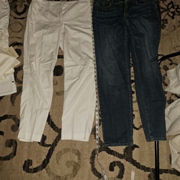 BUNDLE SALE of 5! Sz4-Crop White Jeans-NWT IVORY Skirt - Eddie Bauer Blue - Picture 5 of 6